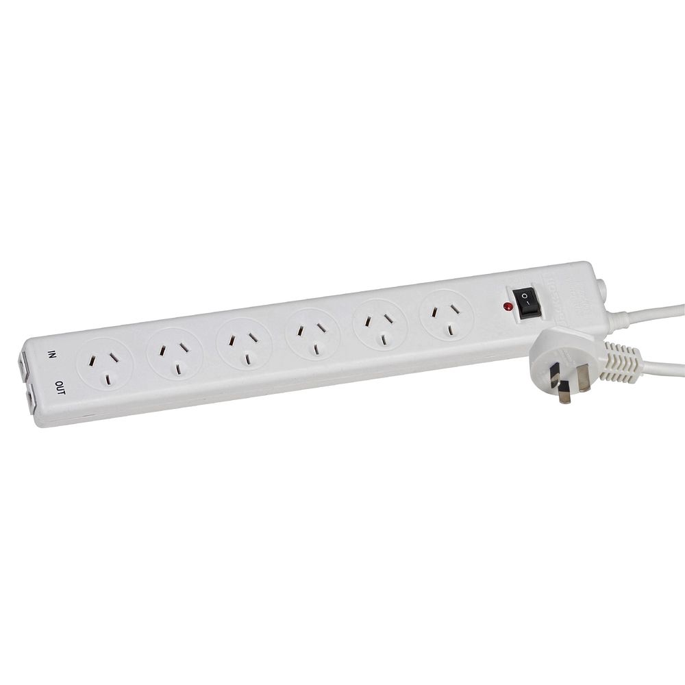 Jackson 6 Outlet Protected Powerboard Internet and Computer
